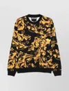 Versace Jeans Couture Baroque Print Crew Neck Long Sleeve Sweatshirt In Multi