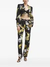Versace Jeans Couture Baroque-print Cropped Top In Multi