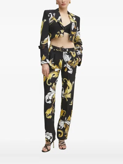 Versace Jeans Couture Baroque-print Cropped Top In Multi