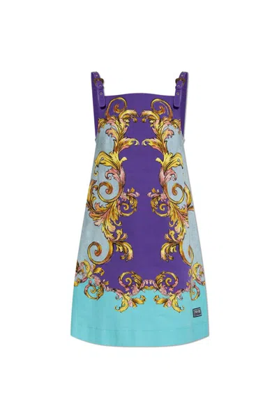 Versace Jeans Couture Baroque Print Dress In Multi
