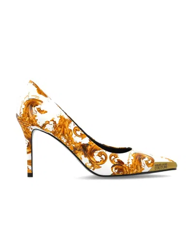 Versace Jeans Couture Baroque Print Heeled Pumps In Multi