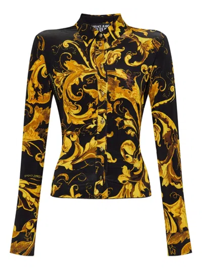 Versace Jeans Couture Baroque-print Long-sleeve Shirt In Multi