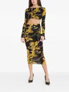Versace Jeans Couture Baroque-print Midi Dress In Black