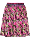 Versace Jeans Couture Baroque-print Pleated Miniskirt In Rosa