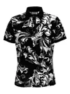Versace Jeans Couture Baroque Design Short Sleeve Polo T-shirt In Animal Print