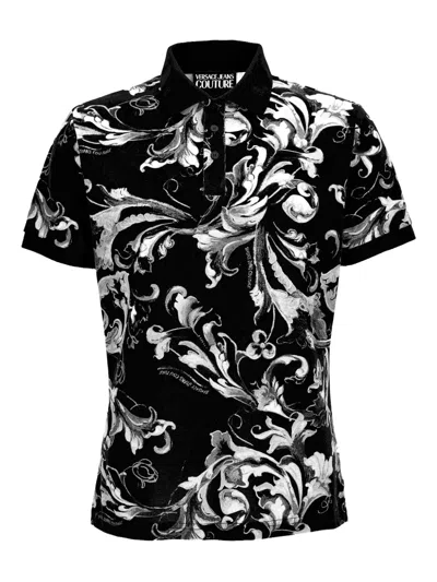 VERSACE JEANS COUTURE BAROQUE-PRINT POLO SHIRT