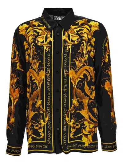 Versace Jeans Couture Baroque-print Shirt In Black