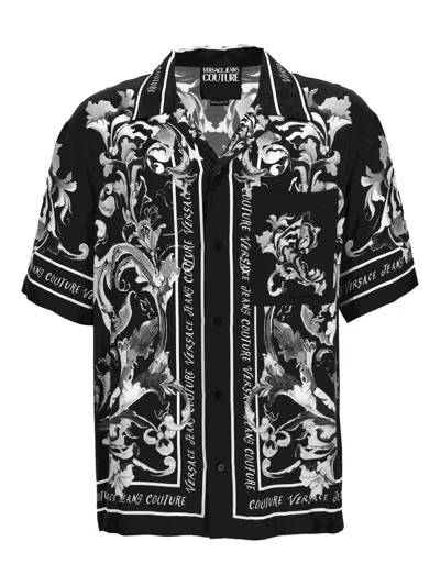 Versace Jeans Couture Baroque-print Shirt In Black