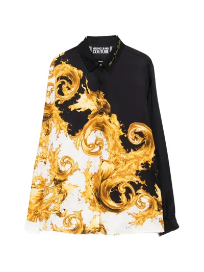 Versace Jeans Couture Baroque-print Shirt In Black