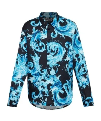 Versace Jeans Couture Baroque Print Shirt In Blue