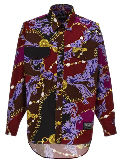 Versace Jeans Couture Baroque Print Shirt  In Purple