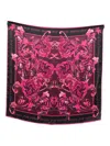 Versace Jeans Couture Baroque-print Silk Scarf In Pink