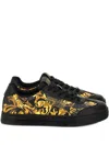Versace Jeans Couture Baroque-print Sneakers In Black
