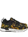 Versace Jeans Couture Baroque-print Sneakers In Black