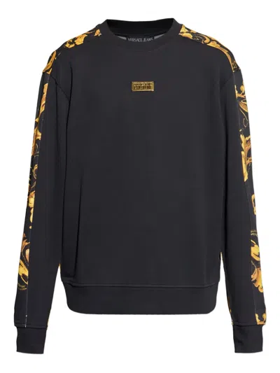 Versace Jeans Couture Baroque-print Sweatshirt In Black