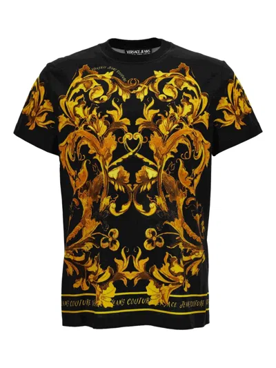Versace Jeans Couture Baroque-print T-shirt In Black