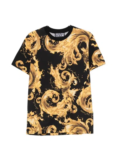 Versace Jeans Couture Baroque-print T-shirt In Black