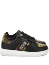 Versace Jeans Couture Baroque-print Trainers In Black