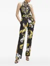 Versace Jeans Couture Baroque-print Zip-front Bodysuit In Black