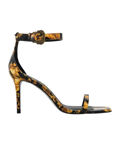 Versace Jeans Couture Baroque Printed Ankle-strap Sandals In Multi