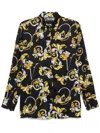 Versace Jeans Couture All-over Print Shirt With Long Sleeves In Black