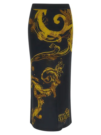 Versace Jeans Couture Baroque Skirt In Black