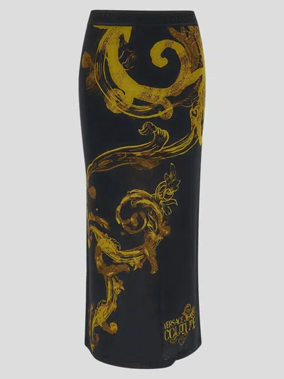 Versace Jeans Couture Baroque-print Midi Skirt In Multi