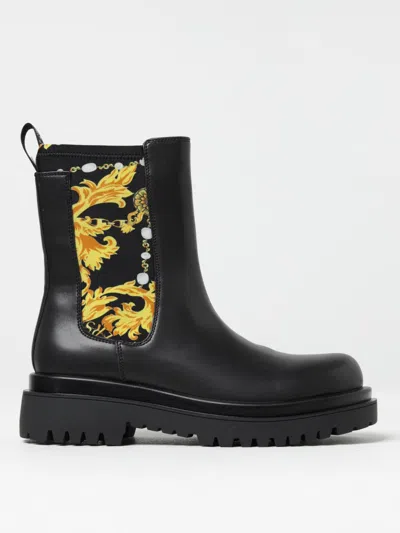 VERSACE JEANS COUTURE BAROQUE VERSACE JEANS COUTURE ANKLE BOOTS IN SYNTHETIC LEATHER,E64217002