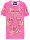 Versace Jeans Couture Barroco-print T-shirt In Pink