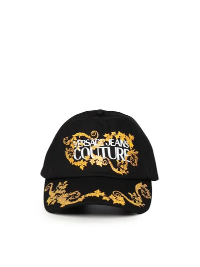 Versace Jeans Couture Baseball Hat With Logo In Black