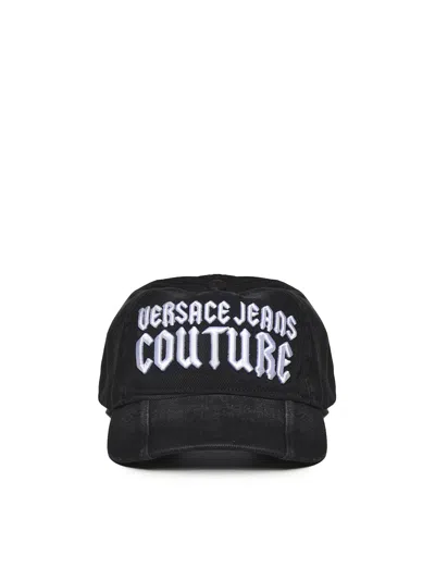Versace Jeans Couture Baseball Hat With Logo In Black