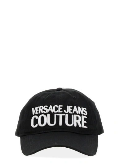 Versace Jeans Couture Baseball Hat With Logo In Black