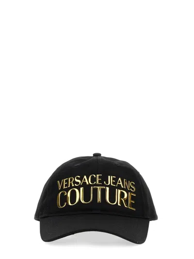 Versace Jeans Couture Baseball Hat With Logo In Black