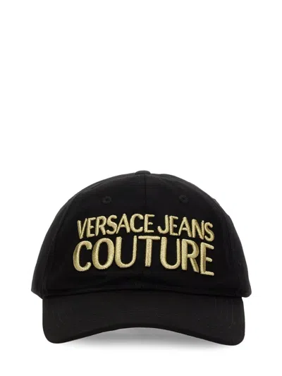 Versace Jeans Couture Baseball Hat With Logo Embroidery In Black
