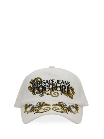 Versace Jeans Couture Baseball Hat With Logo In White
