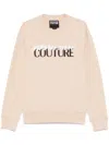VERSACE JEANS COUTURE VERSACE JEANS COUTURE BEIGE COTTON CREWNECK SWEATSHIRT WITH LOGO