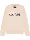 Versace Jeans Couture Beige Cotton Crewneck Sweatshirt With Logo