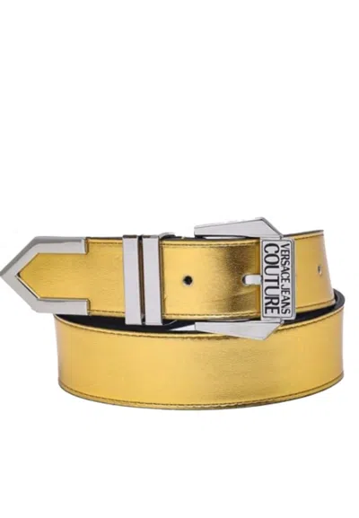 Versace Jeans Couture Belt Metalized Pu Belt In Oro
