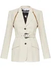 Versace Jeans Couture Belted Blazer In White