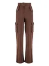 Versace Jeans Couture Utility Cargo Trousers Embellished Buttons In Brown