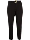 Versace Jeans Couture Belted Cropped Trousers In Black