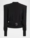 Versace Jeans Couture Belted Mock-neck Sweatshirt In Black
