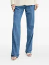 Versace Jeans Couture Belted Straight-leg Jeans In Blue