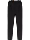 Versace Jeans Couture Belted Tailored Trousers In Black