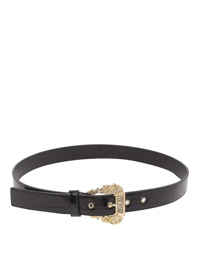 Versace Jeans Couture Belts Black In Gray