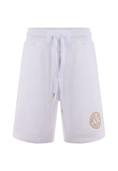 Versace Jeans Couture Bermuda R Vemblgold Embro Sm In Bianco