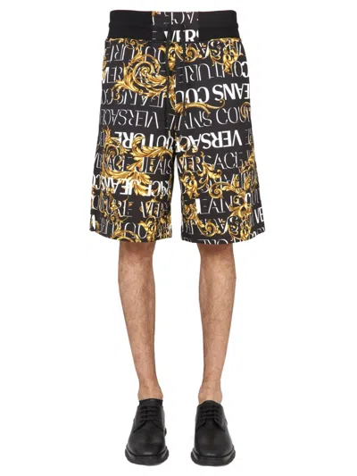 VERSACE JEANS COUTURE BERMUDA SHORTS WITH GARLAND PRINT