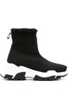 VERSACE JEANS COUTURE BERRY KNITTED HIGH-TOP SNEAKERS