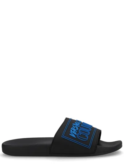 Versace Jeans Couture Slides With Logo In Multi