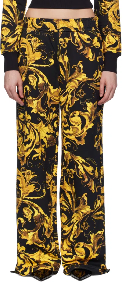 VERSACE JEANS COUTURE BLACK & GOLD BAROCCO LOUNGE PANTS